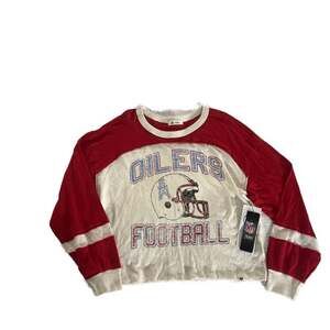 NWT Houston Oilers Football Crop Top, 47 Brand Vintage Style Long Sleeve, Size M